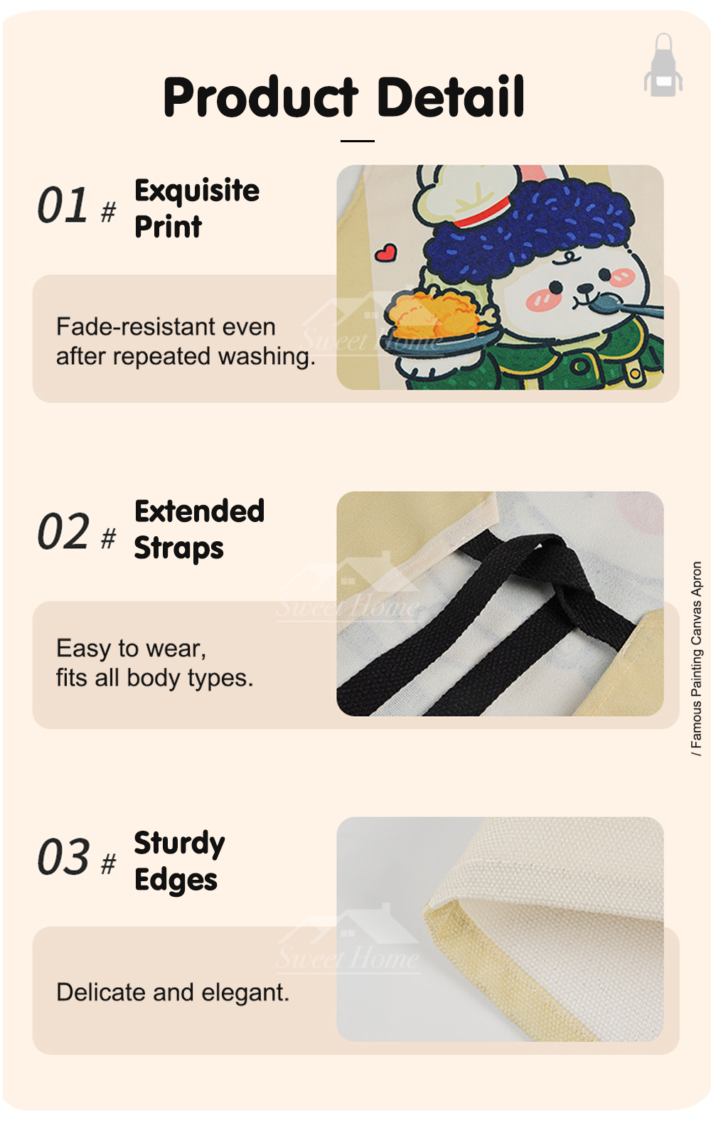 Famous Painting Canvas Apron-7